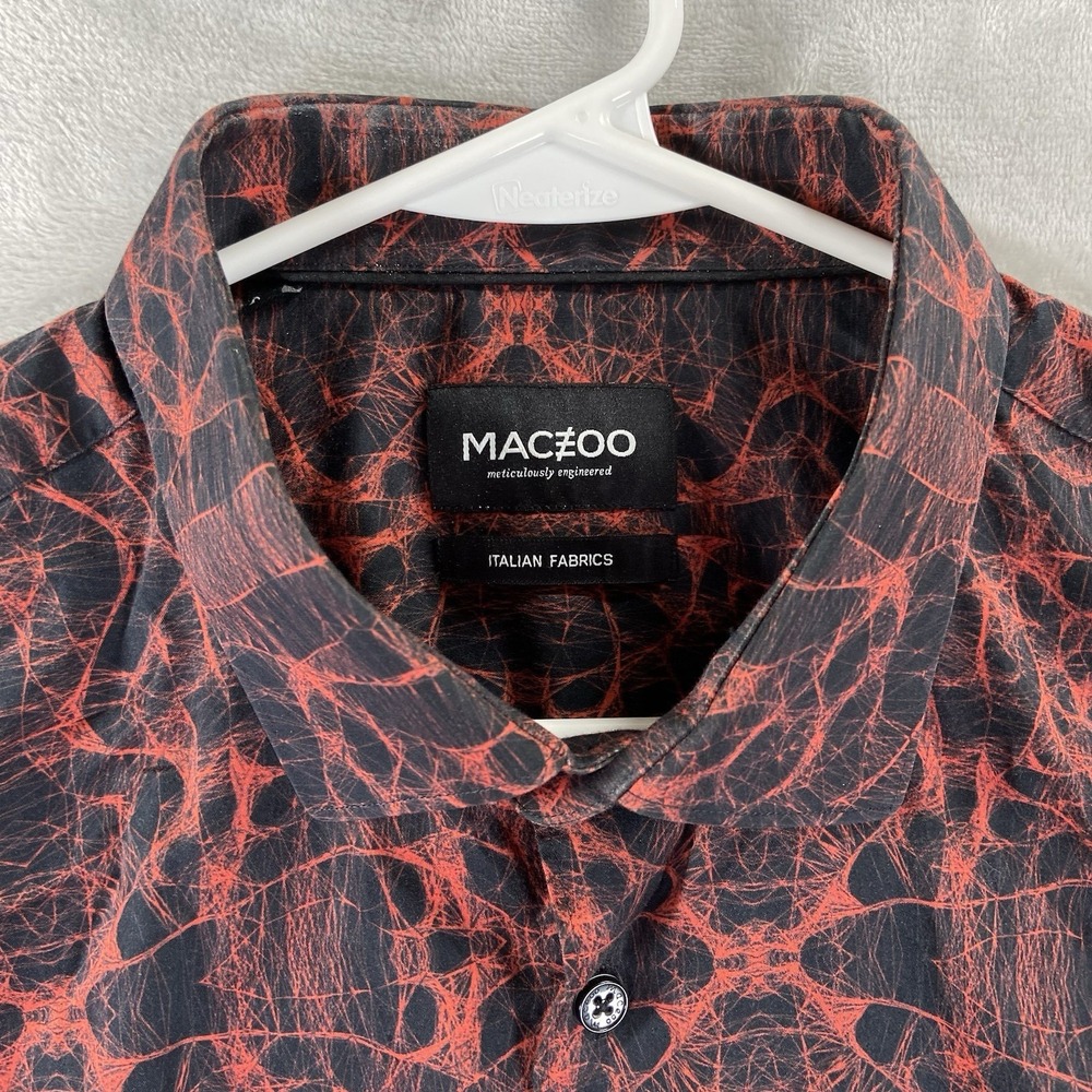 Maceoo Shirt mens Size 6 2XL Button Up Abstract Geometric AOP Long Sleeve Modern